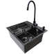 Комплект кухонной мойки Kraft -NANO BLACK 5050HM PVD S3633 фото 2