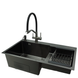 Комплект кухонної мийки Kraft HM&nbsp;NANO BLACK - 7848ALB&nbsp;PVD&nbsp;(3.0/1.0 мм)+Змішувач для кухні з підключенням до фільтра Kraft 3020 PVD SM4407 фото 2