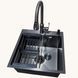 Кухонная мойка Kraft HM 50х50 NANO BLACK PVD Decor (3.0/1.0 мм)+Смеситель TH38 VALESO PVD графит S3733 фото 6