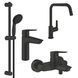 Набір змішувачів 4 в 1 для ванної кімнати та кухні Grohe QuickFix Start Black M-Size UA303301MK CV033954 фото 1