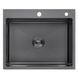 Комплект кухонної мийки Kroner KRP Schwarze 60х50HM PVD +Змішувач для кухні з гнучким виливом Kroner S5013 фото 2