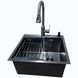 Кухонная мойка Kraft HM 50х50 NANO BLACK PVD Decor (3.0/1.0 мм)+Смеситель TH38 VALESO PVD графит S3733 фото 1
