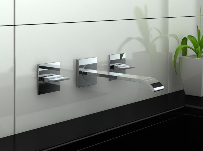 Смеситель для раковины (умывальника) KOHLMAN AXIS CHROME + BOX скрытого монтажа QW190N фото