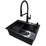 Комплект кухонної мийки Kraft KRF 60х45HM PVD (3.0/1.0 мм) DEKOR S3684 фото