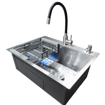 Комплект кухонної мийки Kraft KRF 6045 DECOR (3.0/1.0 мм) S5000 фото