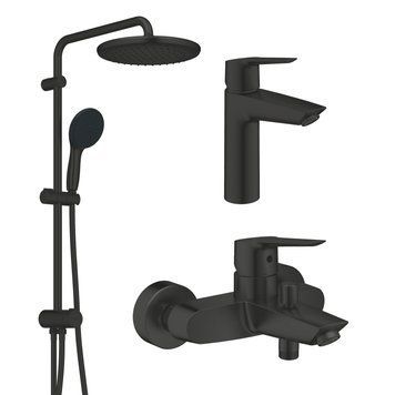 Набір змішувачів 3 в 1 для ванної кімнати Grohe QuickFix Start Black UA303305RM CV034632 фото