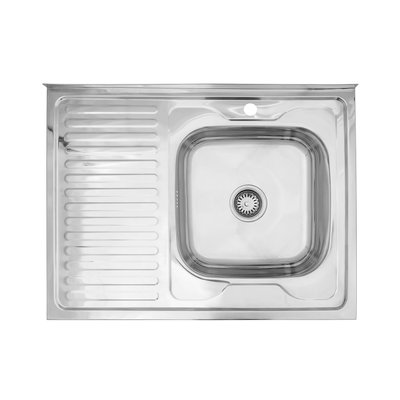 Кухонна мийка накладна Kroner KRP Polierte - 6080R (0.6 мм) CV022818 фото