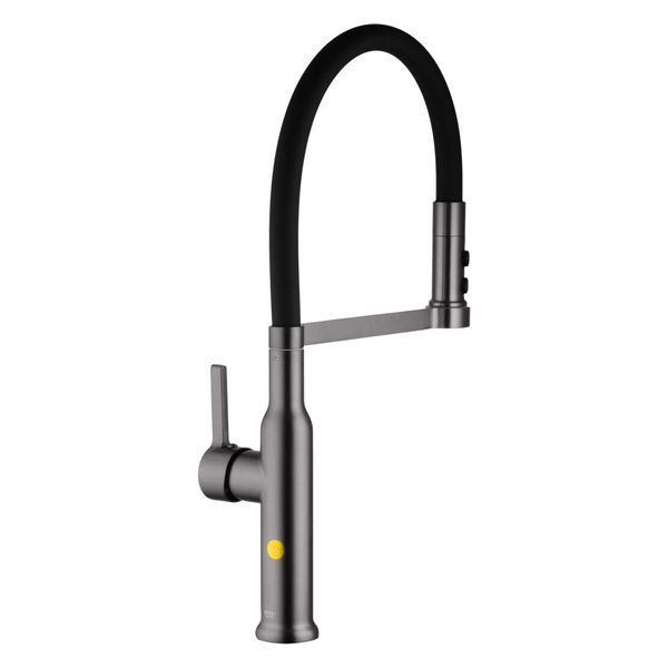 Комплект кухонной мойки Kraft NANO BLACK PVD HS50*50(3.0/1.0 мм) декор S3734 фото