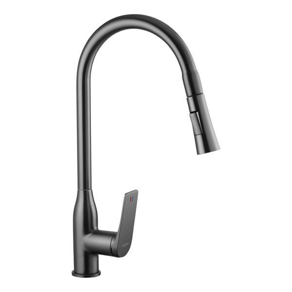 Комплект кухонної мийки Kraft HM 50х50 NANO BLACK (DECOR) PVD (3.0/1.0 мм) S5014 фото