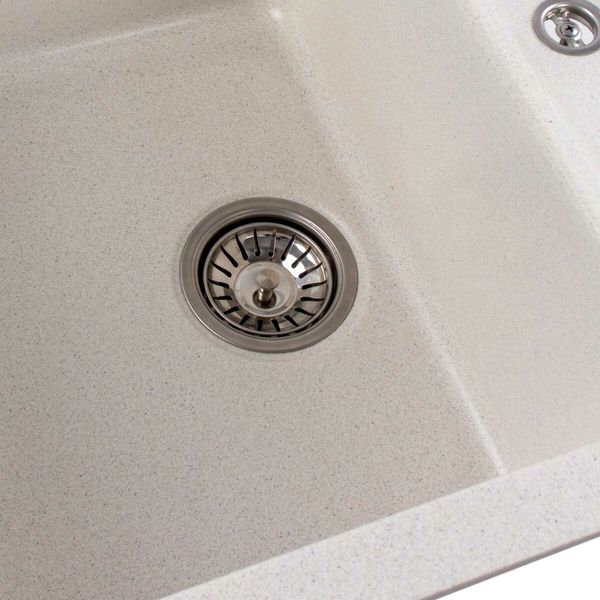 Гранітна мийка для кухні Platinum 7850 TROYA матова Біла в крапку 3220 фото