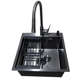 Комплект кухонної мийки Kraft HM 50х50 NANO BLACK (DECOR) PVD (3.0/1.0 мм) S5014 фото 6