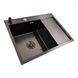 Кухонная мойка CM 65*50 L черная PVD VALESO Handmade (круглый сифон 3,0/0,8) 45901 фото 2