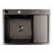 Кухонная мойка CM 65*50 L черная PVD VALESO Handmade (круглый сифон 3,0/0,8) 45901 фото 1