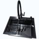 Комплект кухонної мийки Kraft NANO BLACK (Декор-соти) 600х450х220мм (3.0/1.0 мм)+Змішувач для кухні Kroner KRP Ersel - GRP03112BLK S3735 фото 6
