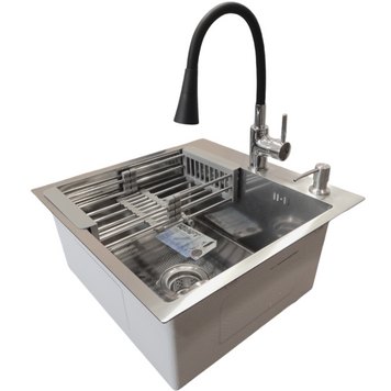 Комплект кухонної мийки Kraft KRF 5448 DECOR (3.0/1.0 мм) S4806 фото