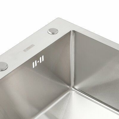 Набір кухонної мийки зі змішувачем Platinum Handmade 58*43 нержавійка S4656 фото