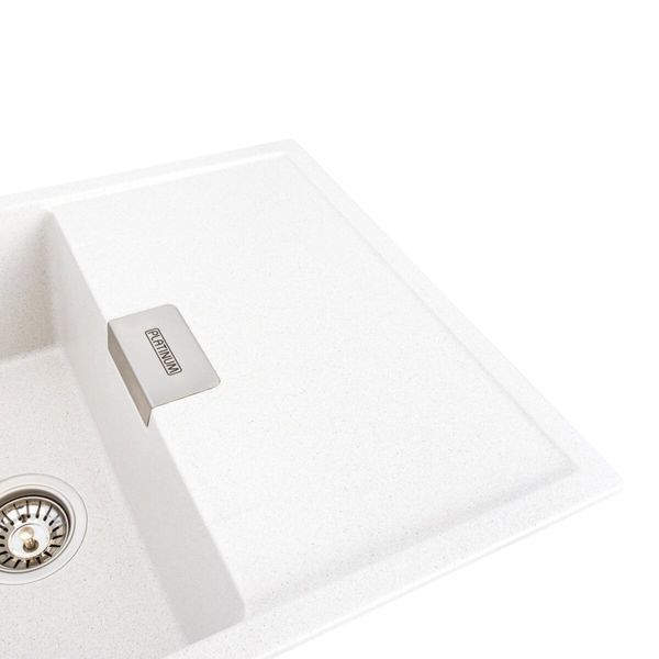 Гранитная мойка для кухни Platinum 8650 DIAMOND матовая (белая в точку) 39817 фото