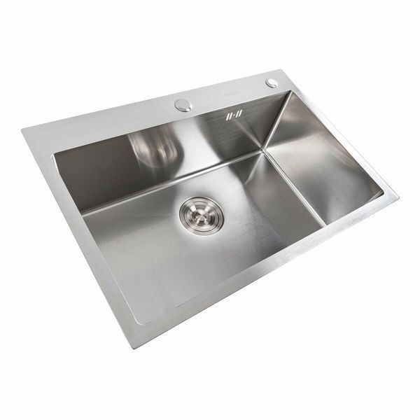 Комплект кухонної мийки Platinum Handmade 650х450х220 ( 3,0/1,5 мм ) S4756 фото