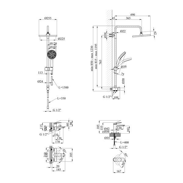 Набор смесителей Kroner Element 211801-3801 CV036011 фото