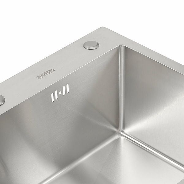 Комплект кухонної мийки Platinum Handmade 650х450х220 ( 3,0/1,5 мм ) S4756 фото