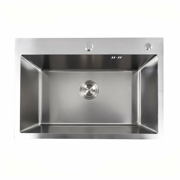 Комплект кухонної мийки Platinum Handmade 650х450х220 ( 3,0/1,5 мм ) S4756 фото