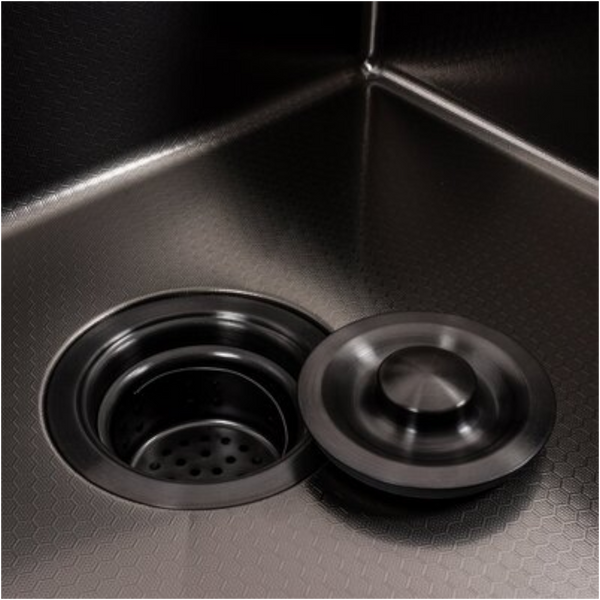 Комплект кухонної мийки Kraft NANO BLACK PVD Декор HS50*50 (3.0/1.0 мм)+Змішувач для кухні з гнучким виливом Pllen&oacute; SM7100 фото