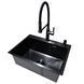 Комплект кухонной мойки Kraft NANO BLACK PVD HS60*45 (3.0/1.0 мм) декор S5007 фото 6
