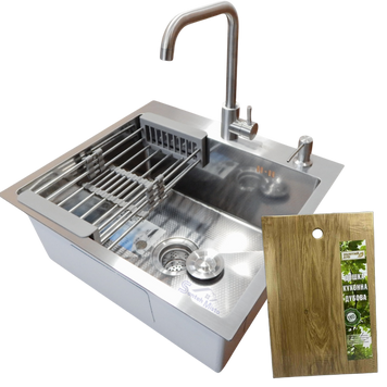 Комплект кухонної мийки Kraft KRF 5448 DECOR (3.0/1.0 мм) S4751 фото