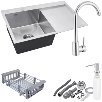 Комплект кухонної мийки Kraft - 78х48LHM (3.0/1.0 мм) S5125 фото