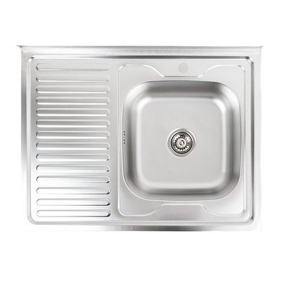 Кухонна мийка з нержавіючої сталі Platinum 8060 R ДЕКОР (0,7/160 мм) 11634 фото