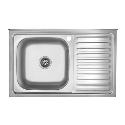 Кухонна мийка накладна Kroner KRP Satin - 5080L (0.8 мм) CV022820 фото