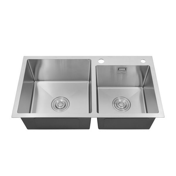 Комплект кухонна мийка Kroner Geb&uuml;rstet-7843ZHM + змішувач Edelstahl Klassisch-ESG03815BLK + дозатор Spender-016 CVS30108 фото
