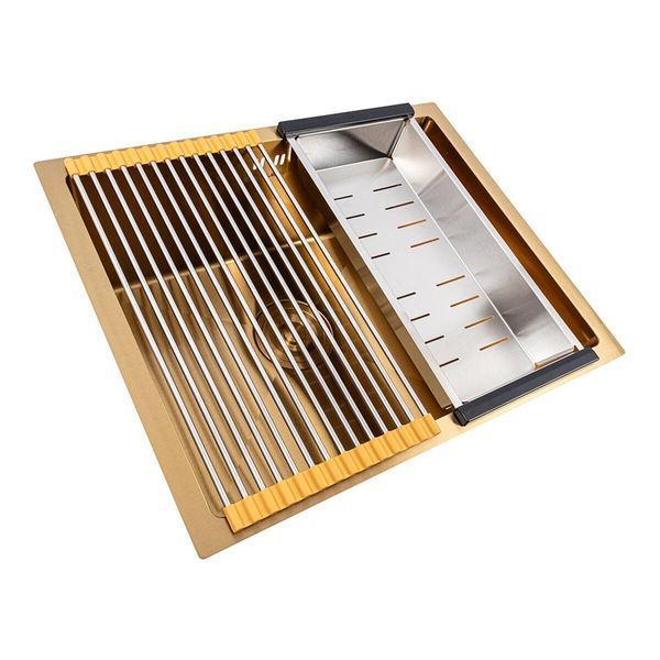 Кухонна мийка Valeso Handmade CM 54*44 Workstation золото PVD, монтаж під стільницю 50200 фото