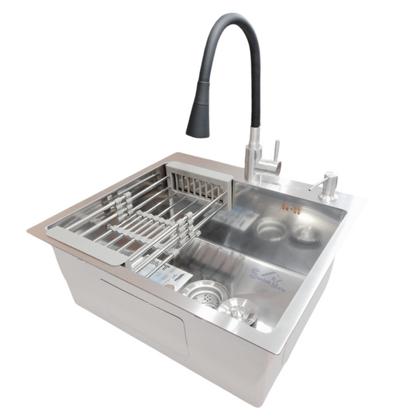 Комплект кухонной мойки Kraft HM 5448 DECOR (3.0/1.0 мм)+(Измельчитель Kroner - 550W) S3636 фото