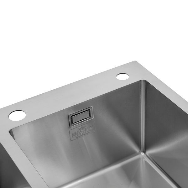 Комплект кухонна мийка Kroner Geb&uuml;rstet-7843ZHM + змішувач Edelstahl Klassisch-ESG03815BLK + дозатор Spender-016 CVS30108 фото