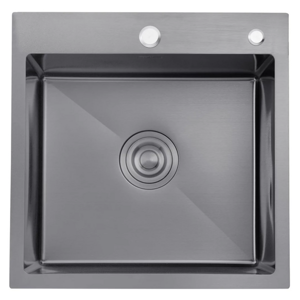 Комплект кухонної мийки Kroner KRP Schwarze - 50х50HM PVD (3.0/1.0 мм) S4716 фото