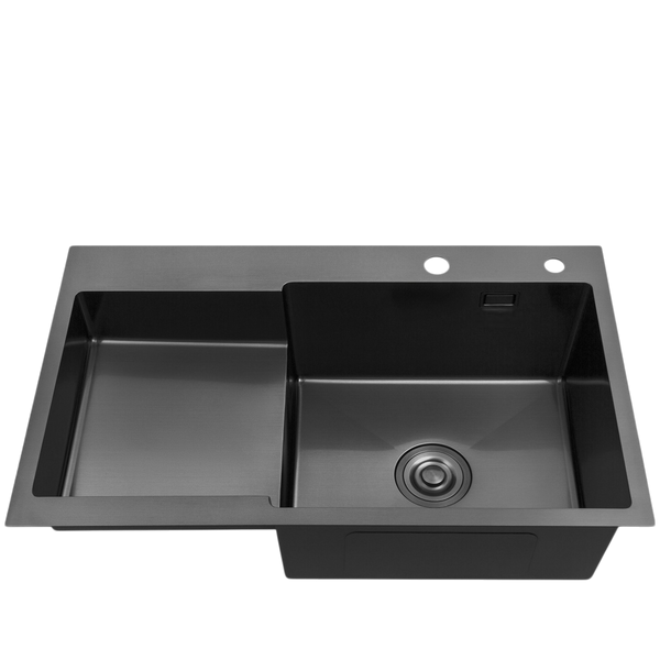 Кухонная мойка Kraft HM - 7848 ARB NANO BLACK PVD (3.0/1.0 мм) S7334 фото