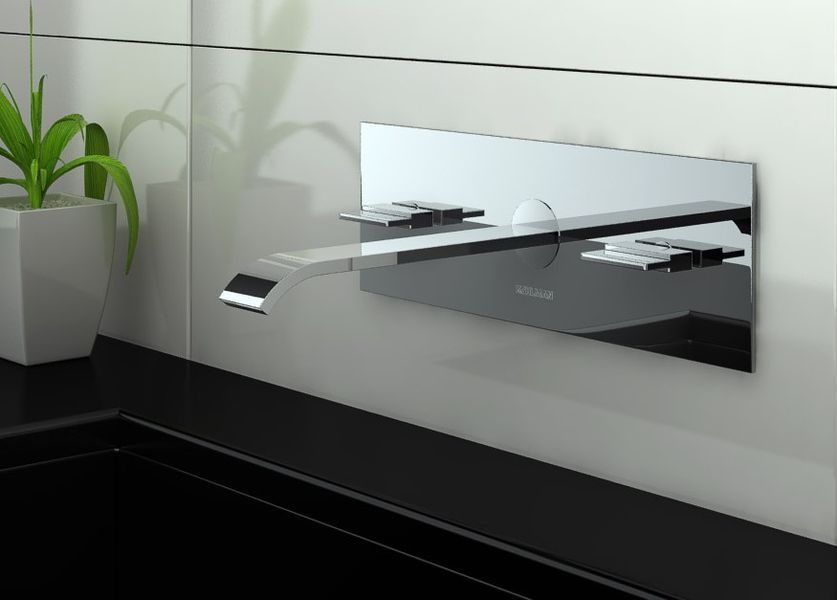 Смеситель для раковины (умывальника) KOHLMAN AXIS CHROME + BOX скрытого монтажа QW198N фото