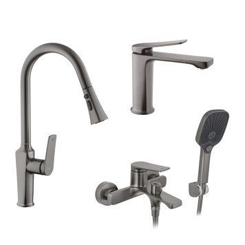 Набор змішувачів Kroner Makon-GRP060 + змішувач Makon-GRP030-T + змішувач Makon-GRP010 CVS30154 фото