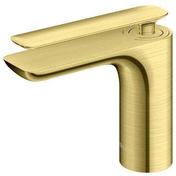 Смеситель для раковины (умывальника) KOHLMAN EXPERIENCE BRUSHED GOLD низкий * QB100EGDB фото
