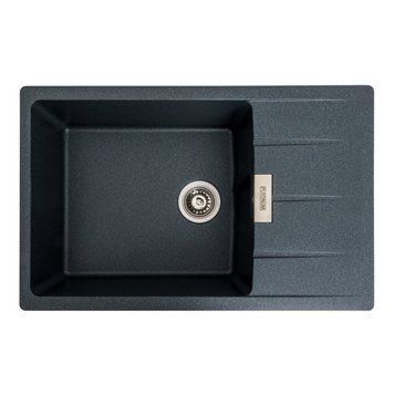 Гранитная мойка для кухни VALESO 7850 ROMA матовая (антрацит) 48974 фото