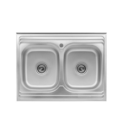 Кухонна мийка накладна Kroner KRP Satin - 6080Z (0.8 мм) CV022827 фото