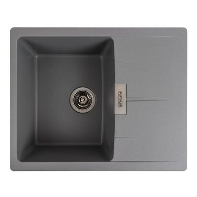 Гранітна мийка для кухні Platinum 6250 ZIRKONE матовий сірий металік 41595 фото