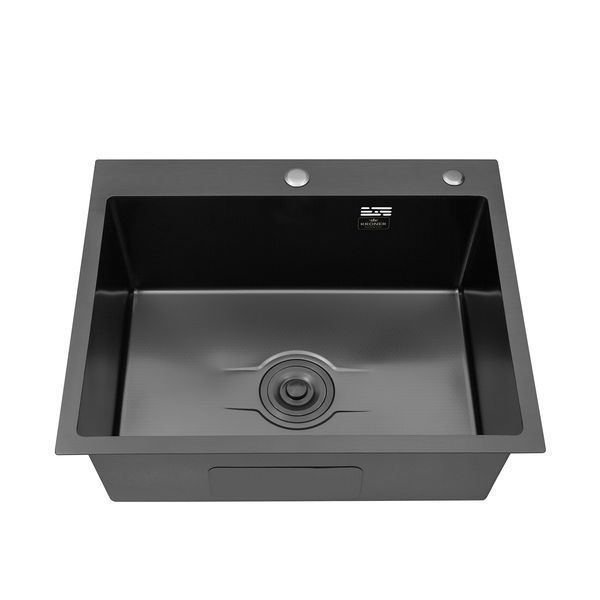 Комплект кухонної мийки Kroner KRP Derby - 6050HM PVD (2,5/0,5 мм) S4722 фото