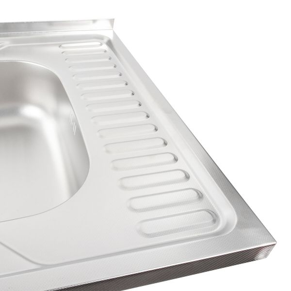 Кухонна мийка з нержавіючої сталі Platinum ДЕКОР 6060 L (0,7/160 мм) 11648 фото
