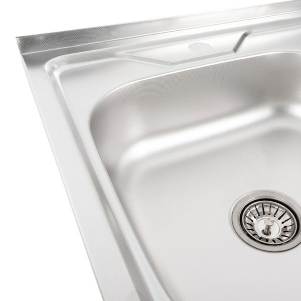 Кухонна мийка з нержавіючої сталі Platinum ДЕКОР 6060 L (0,7/160 мм) 11648 фото