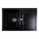 Гранітна мийка для кухні Platinum 7850 TROYA матова Чорний металік 3272 фото 1