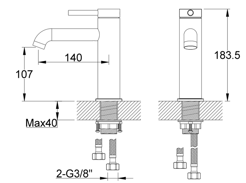 Смеситель для раковины (умывальника) KOHLMAN AXEL CHROME QB105A фото