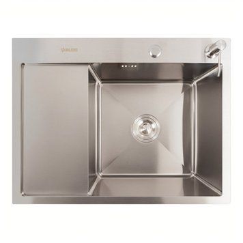 Кухонная мойка CM 65*50 R нержавейка VALESO Handmade (круглый сифон 3.0/0.8) 45900 фото