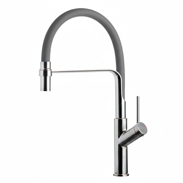 Смеситель для кухни с гибким изливом Pllen&oacute; Lazio GRA12 nichel spazzolato ST430012 фото